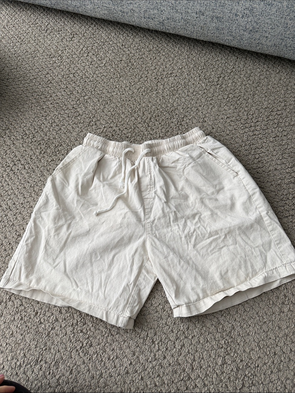 Men's Lightweight White Athletic Drawstring Shorts